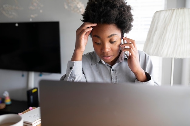 Business woman working from home in the new normal