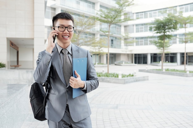 Businessman calling on phone