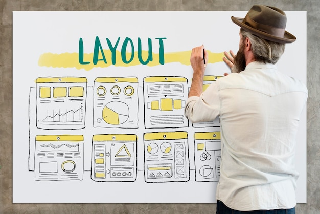 Free Photo businessman designing layout