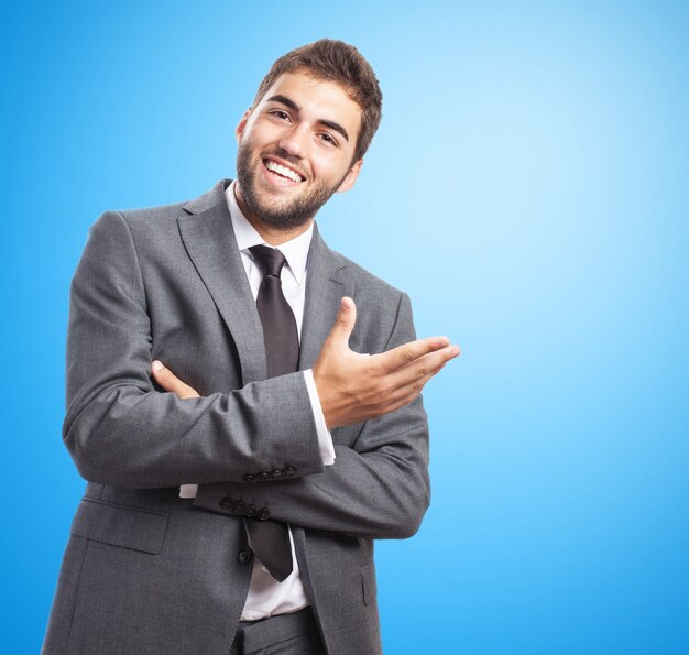 Businessman in suit smiling