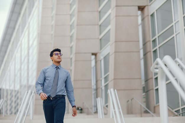 businessman in a summer city