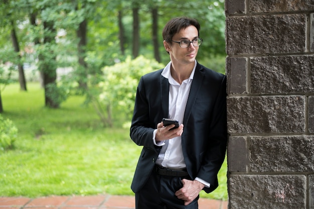 Businessman taking a break in the park