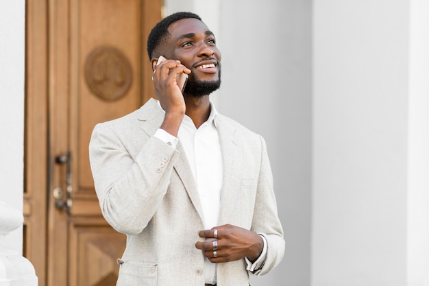 Businessman talking on the phone