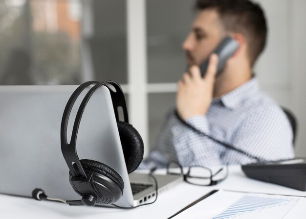 Businessman talking on the phone