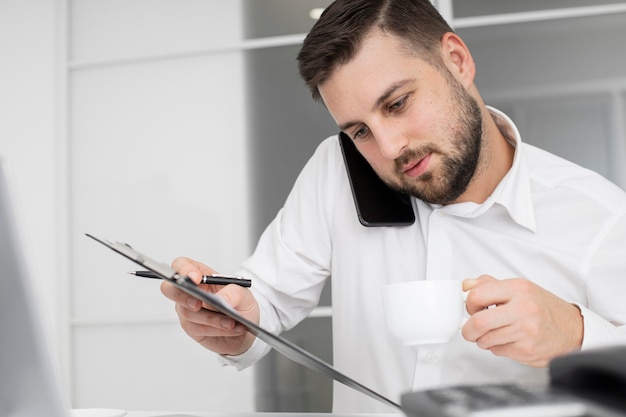 Businessman talking on the phone