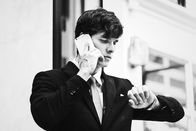 Businessman talking on the phone