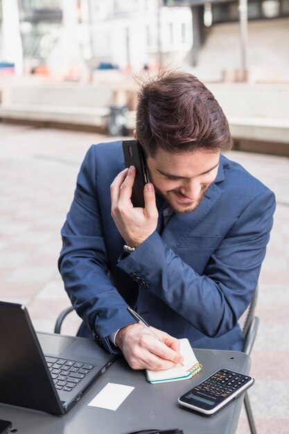 Businessman on a terrace