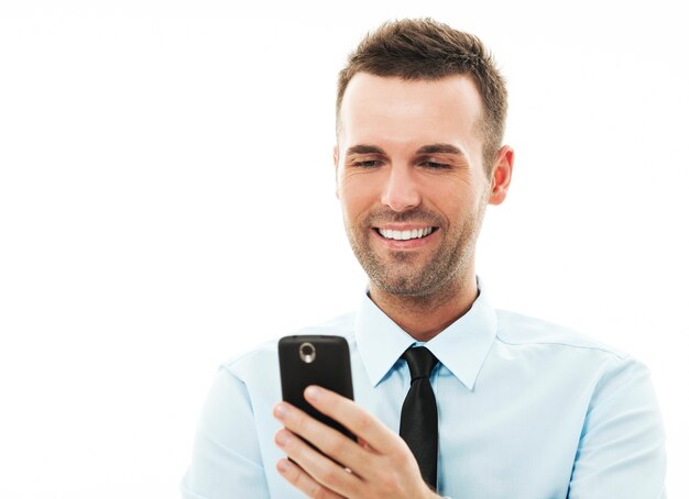 Businessman Text Messaging