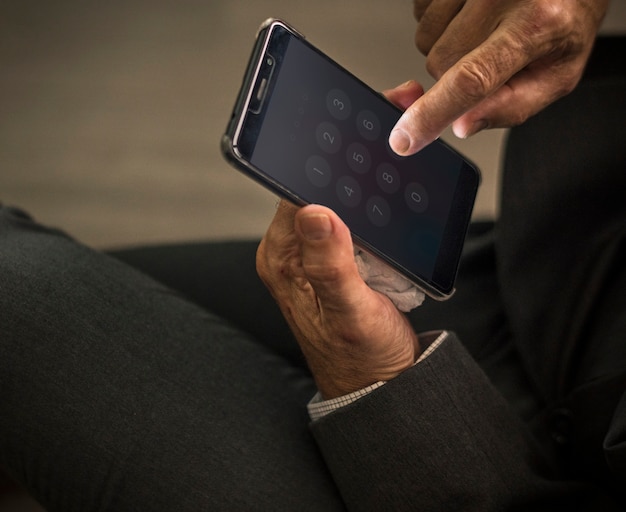 Businessman using his mobile phone