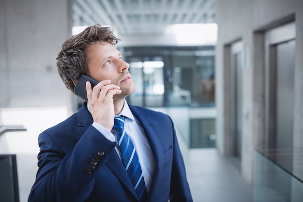 Businessman using mobile phone