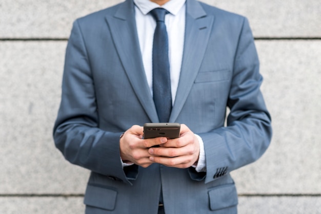 Businessman using smartphone