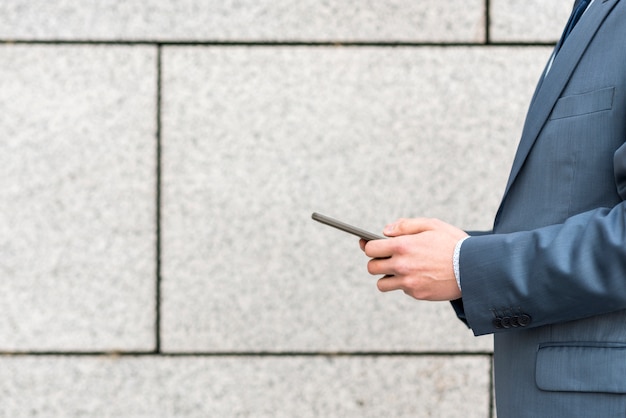 Businessman using smartphone