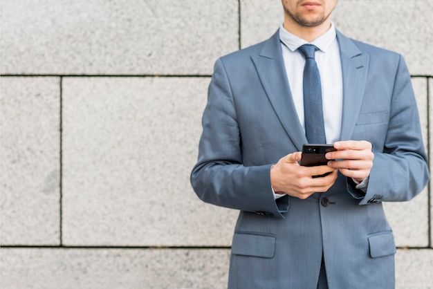 Businessman using smartphone