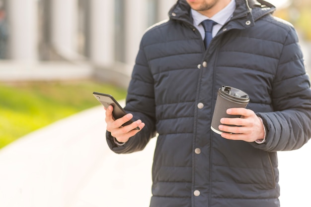 Businessman using smartphone