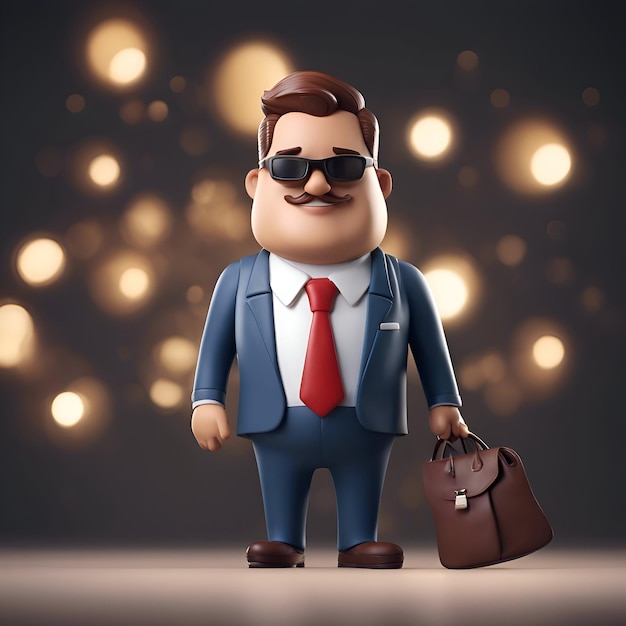 Free photo businessman with a briefcase in his hand 3d rendering