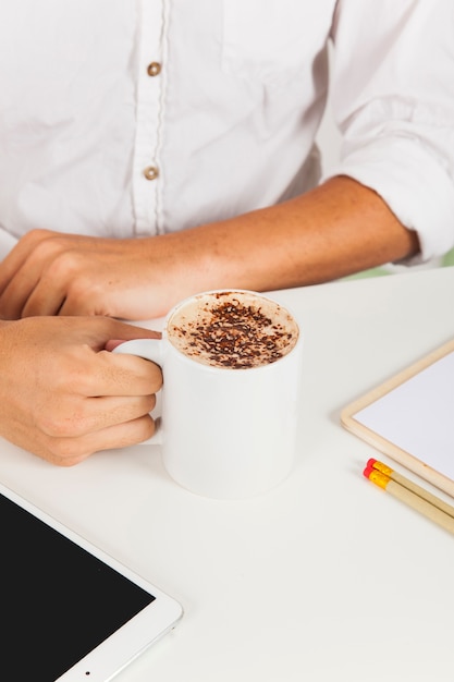 Free Photo businessman with coffee