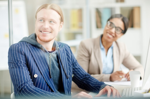 Businessman with colleague