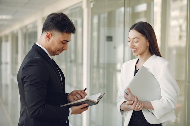 Businessman with his partner working in a office