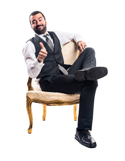 Businessman with thumb up