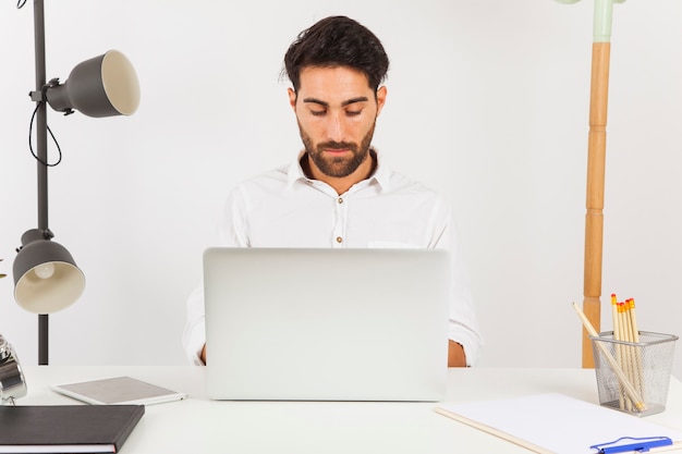 Businessman working with laptop