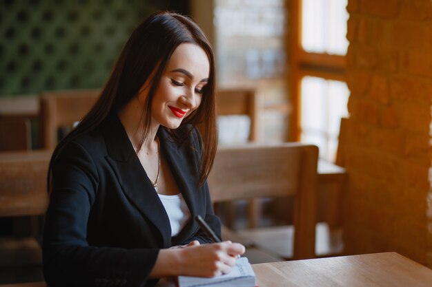 Businesswoman in a cafe