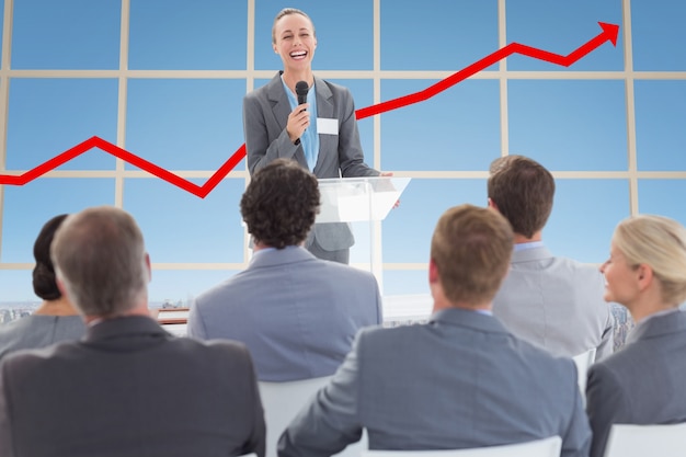 Free photo businesswoman interacting with her colleagues