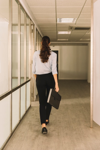 Businesswoman in walkway