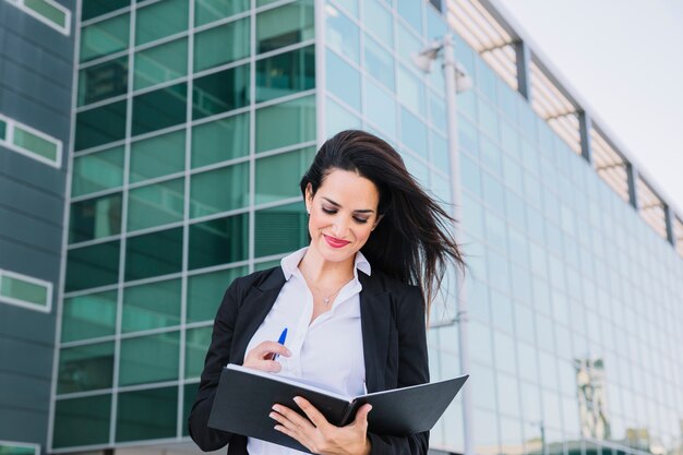 Businesswoman with folder