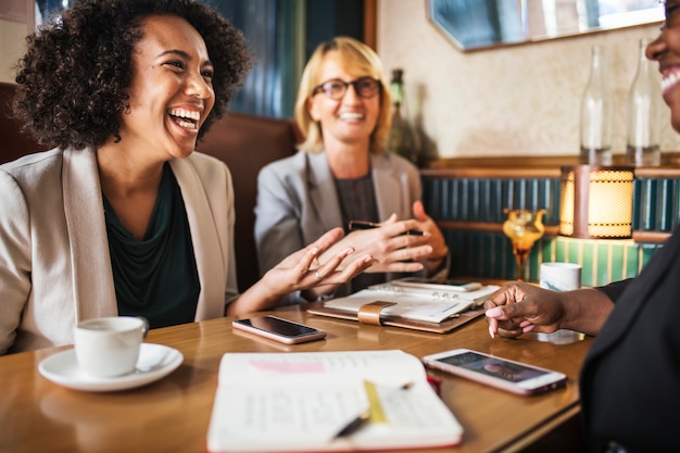 Businesswomen discussing and having fun