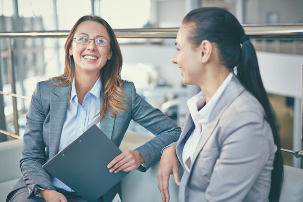 Businesswomen having a good time at the office