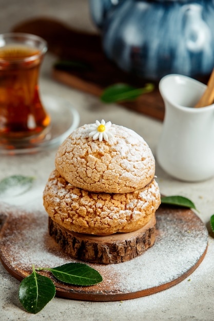 Butter cookies with sugar powder sprinkles