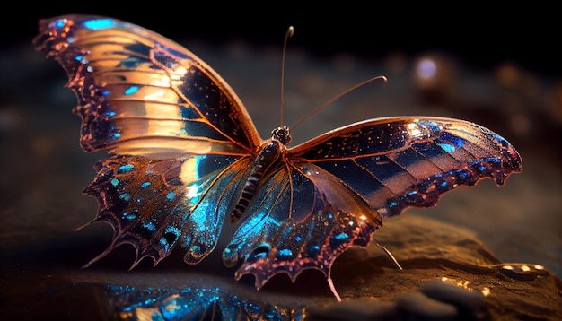 Butterfly wing displays beautiful fragility and vibrancy generated by AI