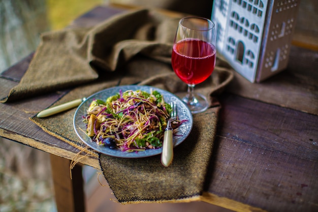 Cabbage salad on the table