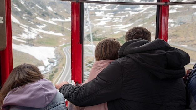 Free photo cable car in carpathian mountains romania