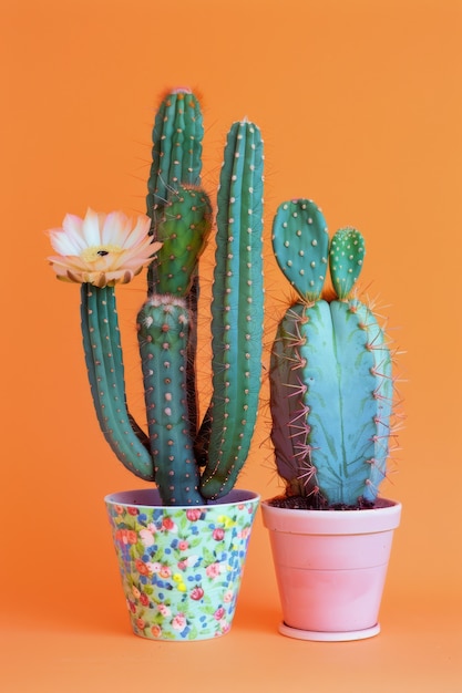 Cactus plant earth tones still life