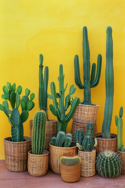 Free photo cactus plant in pot still life