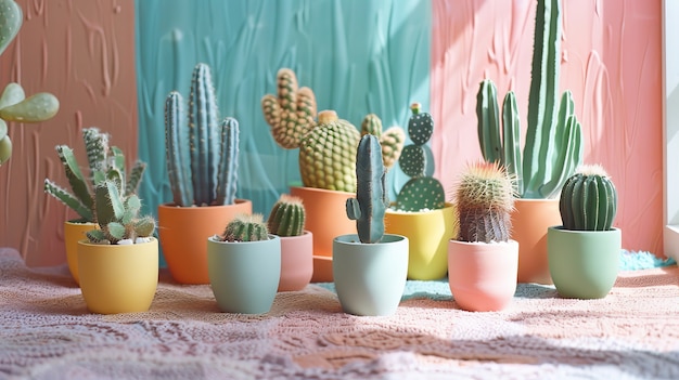 Cactus plant in pot still life