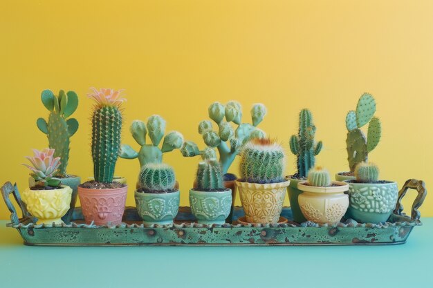 Cactus plant in pot still life