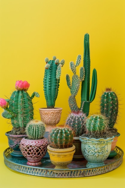 Cactus plant in pot still life