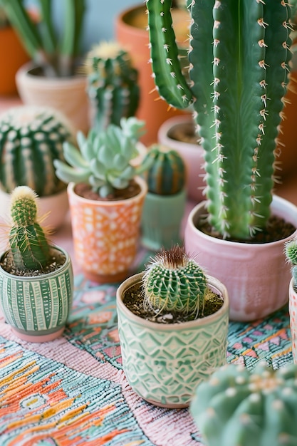 Free photo cactus plant in pot still life