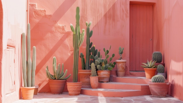 Free Photo cactus plant in pot still life