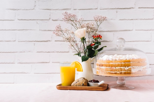 Cake and breakfast for mother day