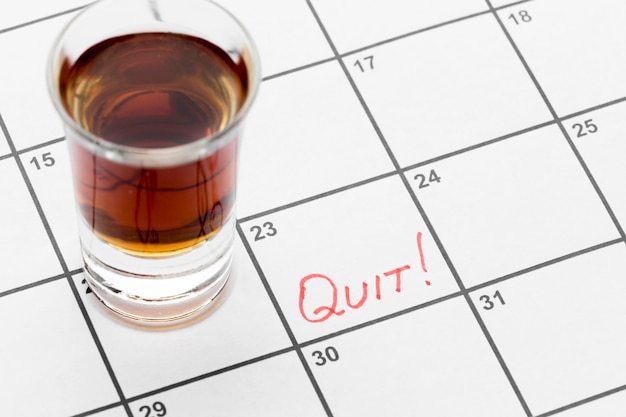 Free Photo calendar with date for quit drinking alcohol