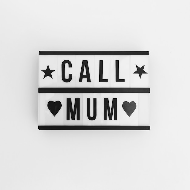 Call mum inscription on white board