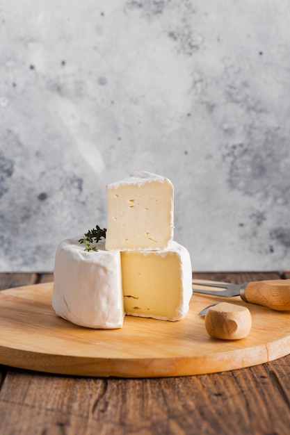 Camembert slice on top of roll