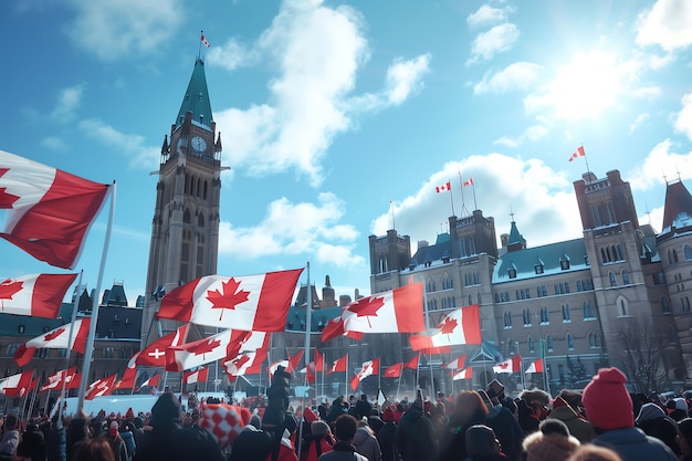 Free Photo canada day celebration with maple leaf symbol