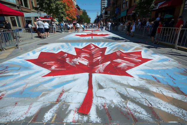 Free Photo canada day celebration with maple leaf symbol