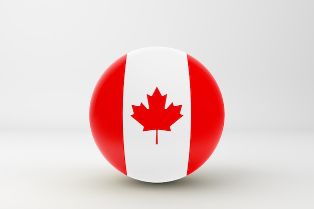 Canada Flag In White Background