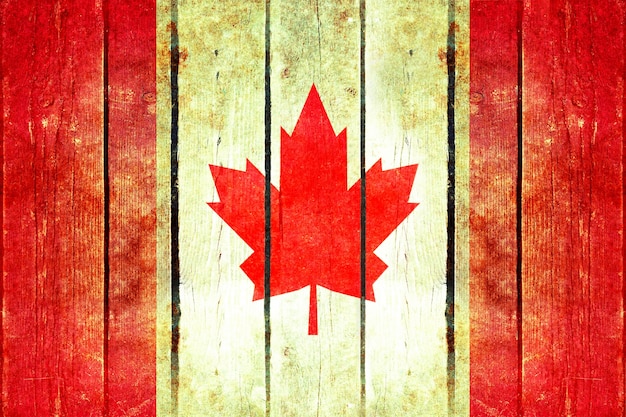 Free Photo canada grunge wooden flag.