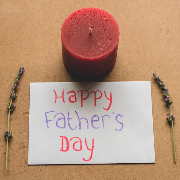 Free photo candle and envelope for father's day